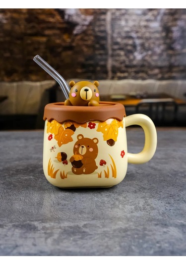 Repast Kapaklı Ve Pipetli Bardak Ayıcık 380 Ml 313628731 Bej