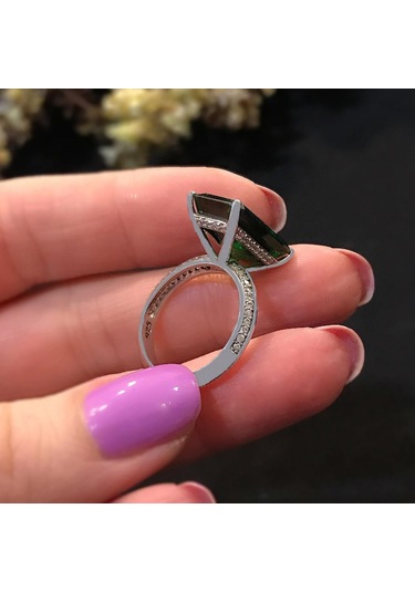 Stela Zümrüt Baget Gümüş Yüzük