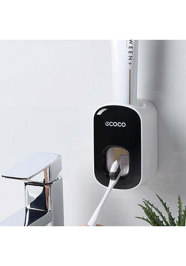 Maoyaya Ecoco Duvara Monte Otomatik Diş Macunu Dispenseri Siyah Metal Diğer