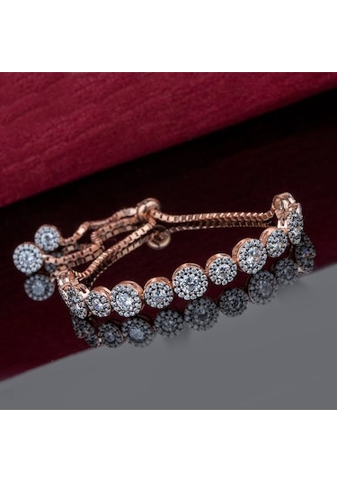 Bymoreelsesilver-Elmas Modeli Gümüş Asansörlü Bileklik