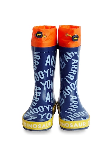 Denokids Renkli Dinozorlar Erkek Çocuk Yağmur Botu Lacivert
