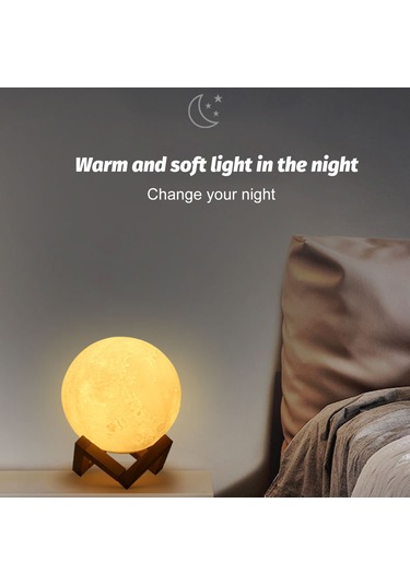 Geeroyoo 12cm Pvc+abs 3d Yıldız Işık Lamba, Sarı/beyaz/ıslak Beyaz Işık, 2-3 Saat Şarj, 8 Saat Kullanim Süresi, Dokunmatik Kontrol Çok Renkli