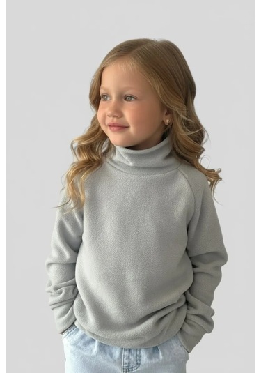 Libertykid Yüksek Yakalısı Sıcak Tutan Polar Balıkçı Yaka Kazak 248775791 Gri