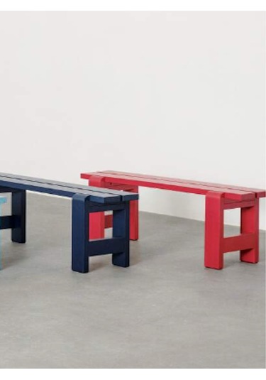 Ahşap Bank Kırmızı 110 Cm