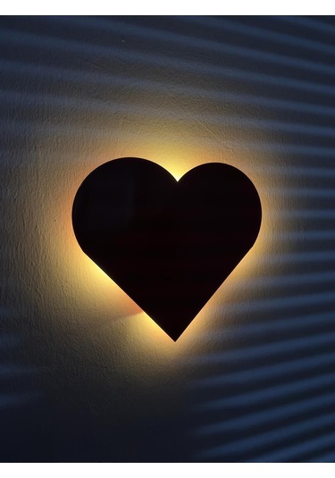 Büyük Led Pilli Kalp Aplik Metal İç Mekan Duvar Aydınlatmaları, Hediyelik Ürünler Kalpli Işık Kırmızı