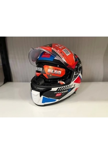 Mt Helmets Mt Thunder 4 Sv Luminence A7 Motosiklet Kaskı Mat Beyaz/mavi