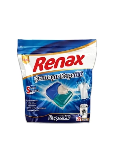 Renax Çamaşır Kapsülü 30 Yıkama Beyazlar X 2 Adet