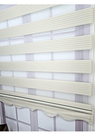 Bbb Pliseli Krem Stor Zebra Perde Mz482