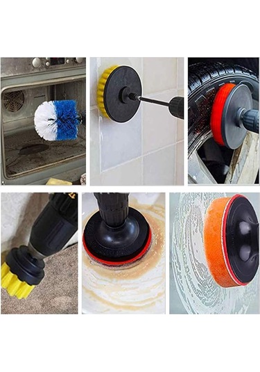 Xindoker 12 Parça Elektrik Matkap Fırçası Seti - Tuğla, Lavabo, Zemin Temizliği İçin Sprey, Yumuşak Sponge Ve Uzatma Çubuğu