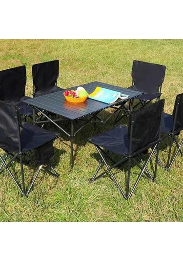 Metal Katlanır Sandalye Açık Taşınabilir Ultralight Alüminyum Siyah