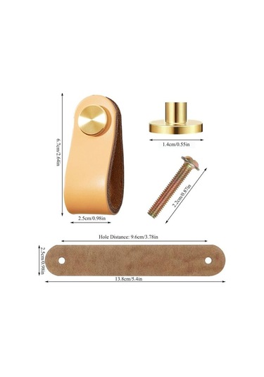 4 Parçalı Mobilya İçin Deri Kulp, Mobilya Kulpu, Deri Çekmece, Deri Dolap, Deri Kapı, Düğmeler, Deri Kulp 13,8 Cm