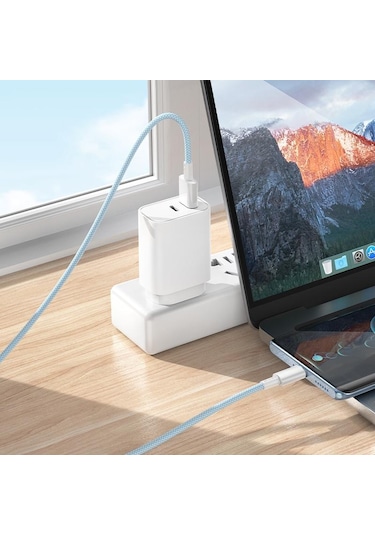 Borofone Bx117 1m 3a Usb Tip-c Kaynağı Şarj Veri Kablosu Beyaz