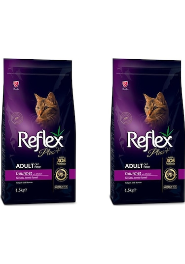 Reflex Plus Renkli Taneli Tavuklu Kedi Maması 1,5 Kg 2 Adet