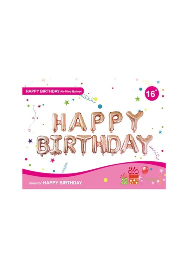 Geeksen Altın Renkli 16 İnç "happy Birthday" Harf Folyo Balon Seti - Parti Dekorasyonu, Yeniden Kullanılabilir, Festivite Atmosferi Artırıcı