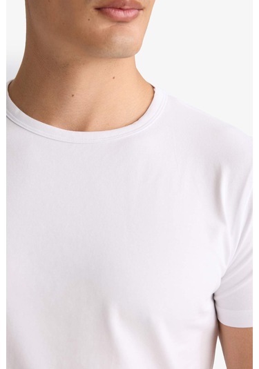 Defacto Slim Fit Dar Kesim Bisiklet Yaka Üst L4885az25auwt34 Beyaz