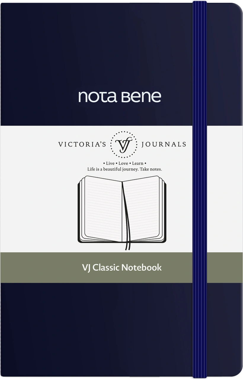 Nota Bene Classic Sert Kapak Defter, 9x14 Cm, Çizgili Lacivert
