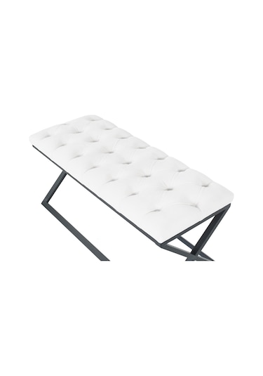 Varcera Beyaz Chester Model Kapitoneli Puf&bench&koltuk&oturak&bank&makyaj Puff&yatak Odası Takımı Önü&ucu