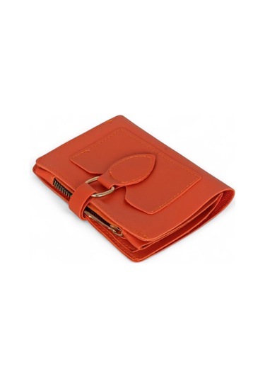 Deri Görünümlü Kadın Mercan Cüzdan Pwcnt145 Mercan