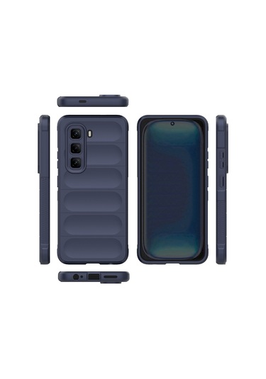 Mobilteam İnfinix Hot 50 4g Kılıf Esnek Tpu Oyuklu Arka Yüzey Tasarımlı Etnik Silikon Yeşil