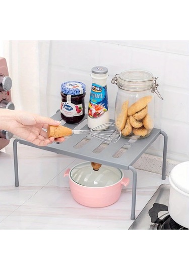Chuangyinshop 1 Adet Gri Çok Amaçlı Genişletilebilir Evye Altı Rafı - Mutfak Banyo Düzenleyici Gri