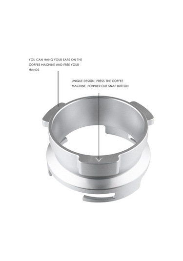 Metabagua 58 Mm Alüminyum Alaşımlı Döner Toka Toz Halkası Döner Toz Alma Halkası Kahve Tozu Alma Halkası Rrqnpn Gümüş