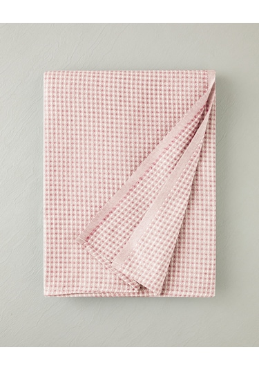 Modern Grid Çift Kişilik Pike 180x220 Cm Pembe