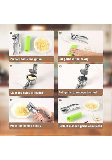 Sarımsak Presi 4'ü 1 Arada Paslanmaz Çelik Sarımsak Ezici Fındık Çok Renkli