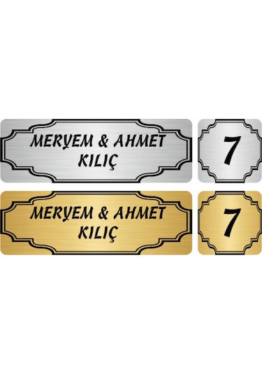 Metal Kapı İsimliği Ve No Oval