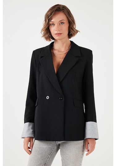 Lela Regular Fit Kruvaze Yaka Blazer Bayan Ceket 611Bc00025 Siyah