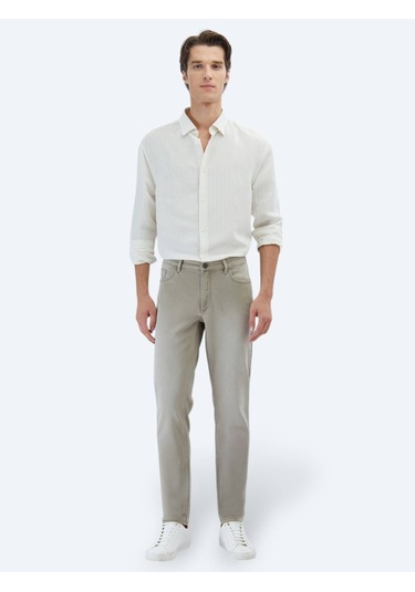 Kip Vizon Slim Fit Denim Pamuk Karışımlı Pantolon Vizon