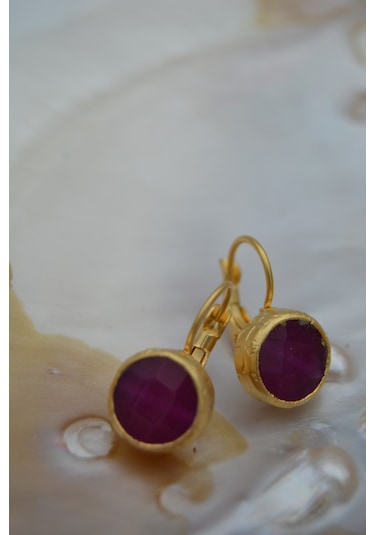 Stoneage Jade Taşli Tasarim Küpe Altın