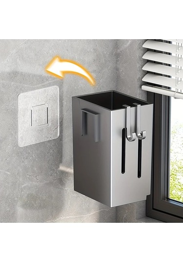 Lumaworld Beyaz Duvar Tipi Mutfak Organizatörü: Bıçak, Kaşık, Çatal, Sünger Ve Fırça Saklama Beyaz