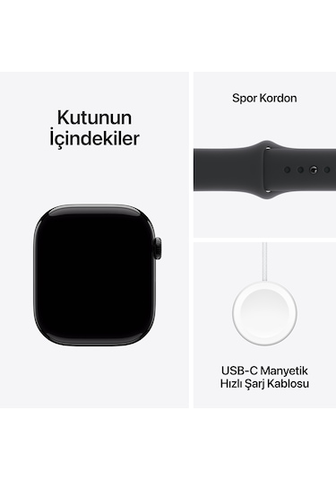 Apple Watch Series 10 GPS + Cellular 46 MM Alüminyum Kasa Spor Kordon S/M Akıllı Saat (Apple Türkiye Garantili)