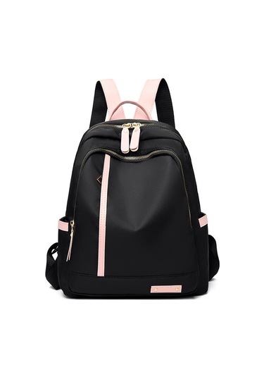 2023 Moda Oxford Kumaş Sırt Çantası Kadın Büyük Kapasiteli Baskı Sırt Çantası Seyahat Çantası Tide Black Siyah