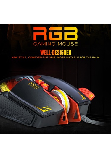 Maiyame T-wolf V9 Rgb Aydınlatmalı Profesyonel Oyun Faresi, 3200 Dpı, 7 Işık Modu, Ergonomik Tasarım, Windows/mac Uyumlu 001