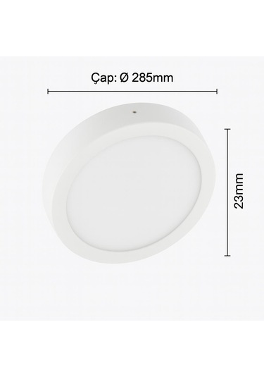 Venso 24 W Yuvarlak Sıva Üstü Led Panel Beyaz Kasa 3000k