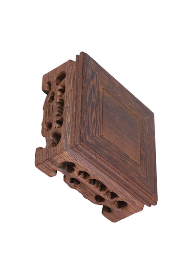 Kangvka Ahşap Retro Dekoratif Taban - Vazo, Çay Potu, Porselen Sürahana İçin Pratik Ev Dekoru 8x8x3.7 Cm