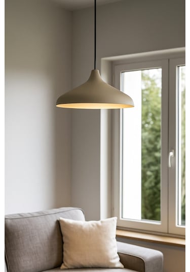 Nil Krem Renk Özel Tasarım Modern Dekoratif Cafe Sarkıt Cafe - Mutfak Tekli Avize Krem