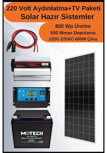 N&D Lighting Tv+aydınlatma Tall Mono Solar Paket 220 Volt-800wp