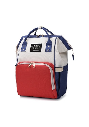 Didadodo Dinosaurs Home Bebek Bakım Çantası - Kırmızı, Mavi Altın - Pratik Tasarım Altın