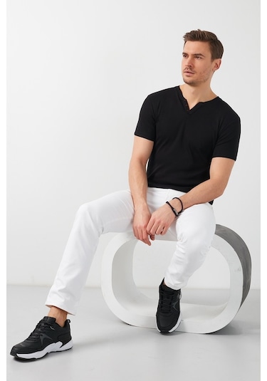 Buratti Pamuklu V Yaka Slim Fit Erkek T Shirt 5902122 Siyah