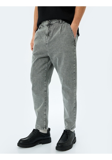 Koton Pamuklu Loose Fit Jean Pantolon - Steve Jean Gri 5sam40056ıd Gri