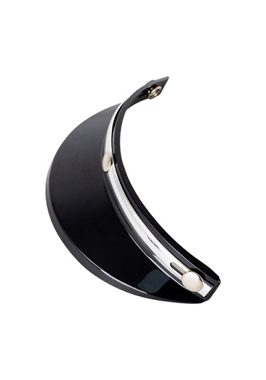 Fortunelane My02 Motosiklet Kaskı 3/4 Siperlik, Retro Güneş Koruma, Siyah Gümüş Renk