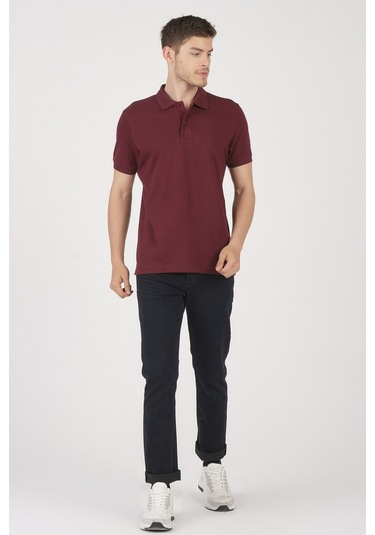 Classıc Pamuk Regular Comfort Erkek Polo Yaka Tişört Koyu Bordo