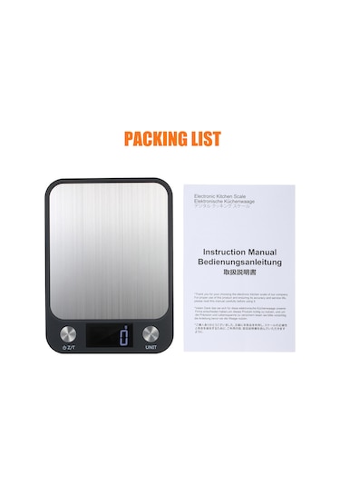 Neevoyu Ev Kullanıma Alüminyum Mutfak Dijital Terazi, 10kg/1g Hassasiyet, Su Geçirmez, Arka Işık, Otomatik Kapatma, Siyah Pil Yok Siyah