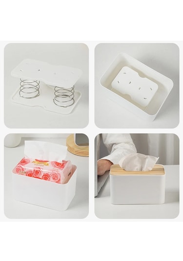White-1pc Pratik Yaylı Mendil Kutusu Çift Yay İçerir Dayanıklı Ve Yüksek Elastikiyet Alt Kağıdı Kolayca Almanıza Yardımcı Olur
