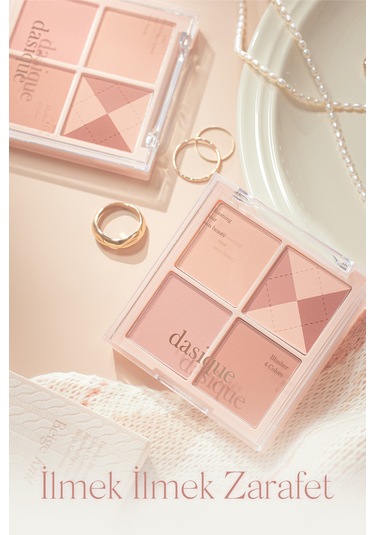 Dasique Karıştırılabilir Renk Tonlarına Sahip 4 Lü Allık Paleti Blending Mood Cheek 04 Beige Knit 04 Beige Knit