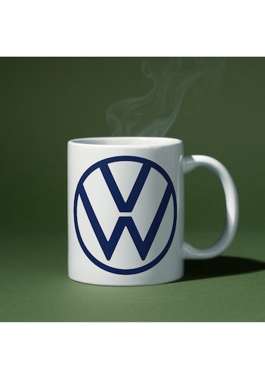 Applucky Volkswagen Logo Tarihçesi Baskı Kupa Bardak Beyaz
