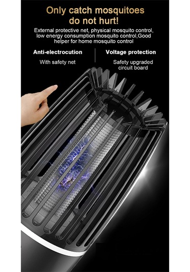 Usb Otomatik Elektrik Çarpması Sivrisinek Tuzağı Siyah
