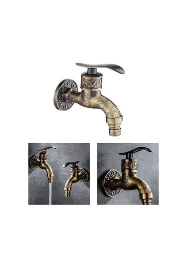 Bosphorusboutique02 Shop Duvara Monte Dekoratif Bahçe Lavabo Bataryası Sarı Renkli Sarı